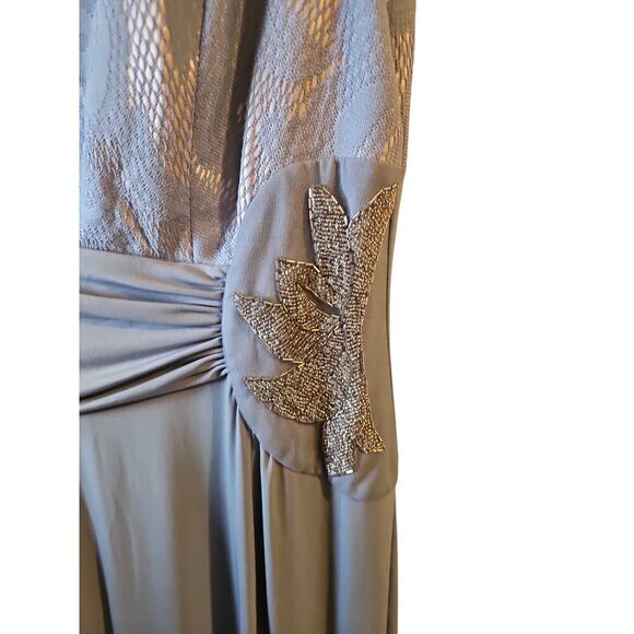 Sangria sz 16 ice dusty blue maxi gown mother of bride dress special occasion - Picture 2 of 8